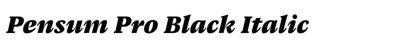 Pensum Pro Black Italic